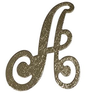 Letter A Textured Pin Brooch Gold Tone Initial Lapel Hat Costume Jewelry Vtg